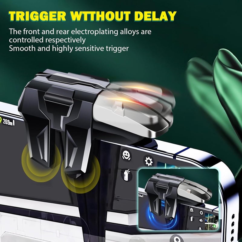 EasEasy PUBG Game Trigger, 6 Fingers Mobile Phone Trigger Controller Compatible for PUBG/Rules of Survival/Knives Out, Sensitive Aim & Shoot Trigger And Smartphone Joystick for iPhone & Android Phones - Image 5